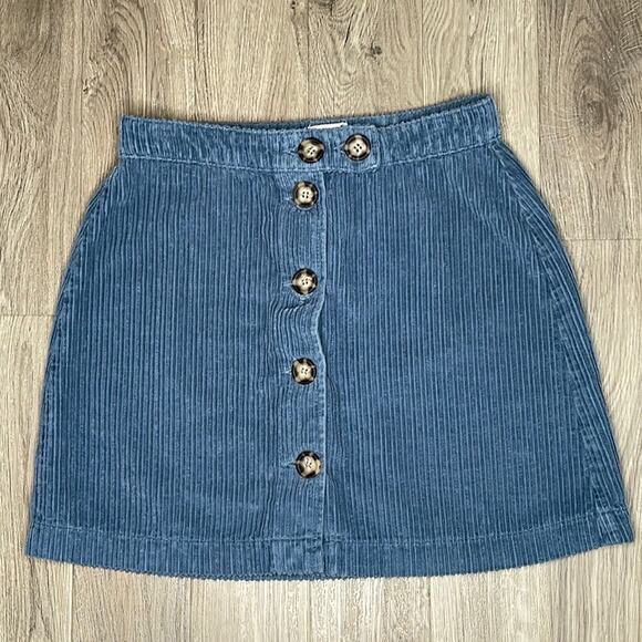 BDG Blue Mini Skirt with Buttons XS - Picture 1 of 4